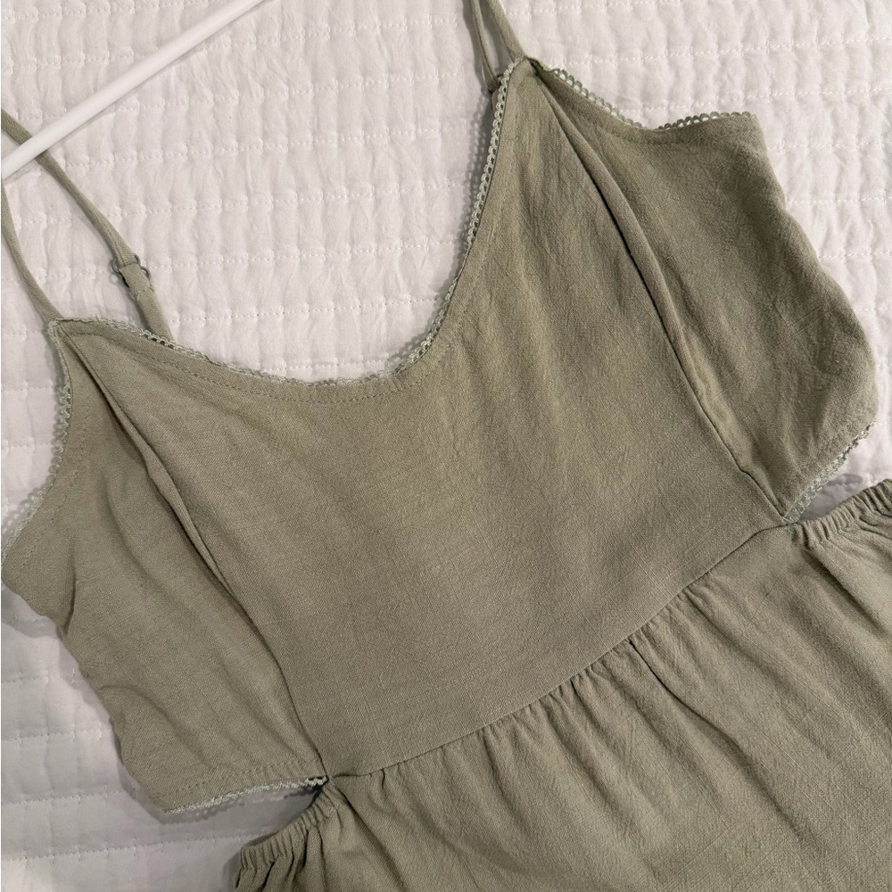 Altar'd State Sage Green Sundress with Cut outs